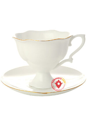 Чашка с блюдцем чайная форма Наташа рисунок Золотая лента ИФЗ